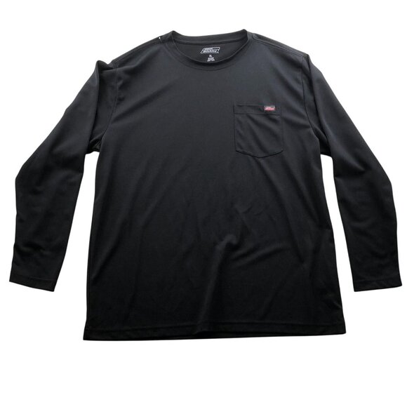 Genuine Dickies Mens T-Shirt Size XL Long Sleeve Crew Neck Black Pocket Tee - Picture 1 of 8